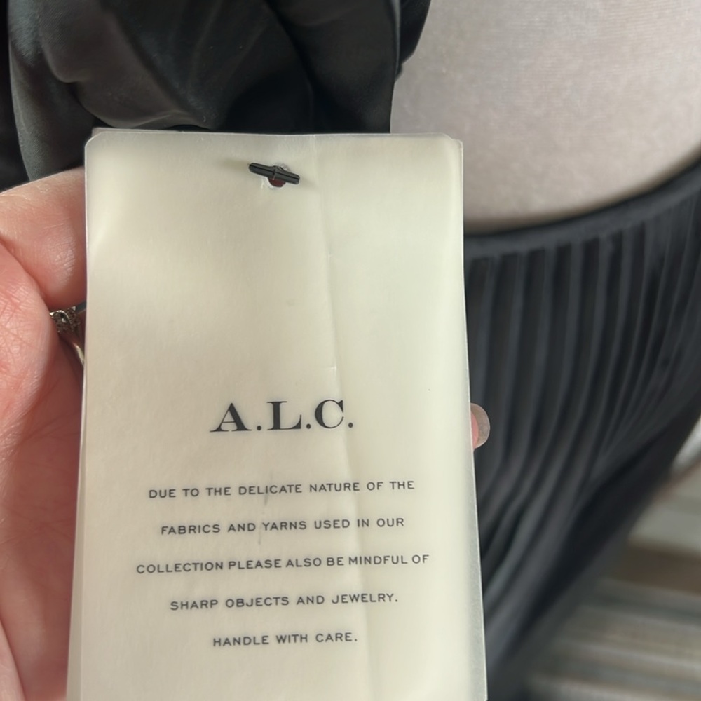 A.L.C. Revolve Aries Satin Pleated Dress NWT Size 10 - Picture 7 of 9